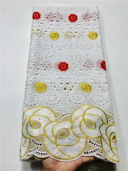 

high quality African voile lace fabric/Swiss lace fabric with embroidery & stones for party dress FYIN313