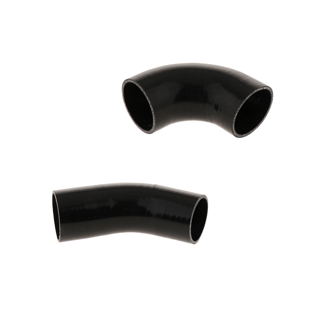 2Pcs High Temperature Resistant 63mm Silicone Rubber Vacuum Hose Black