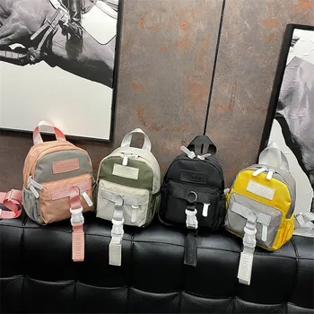 

Student Schoolbag Mochilas Korean Casual Ladies Mini Backpack New Fashion Simple Nylon Travel Color Matching Small Backpack