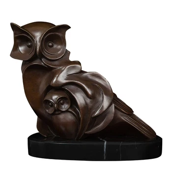 

home decoration small size abstract animal owl cast bronze metal art statue sculpture