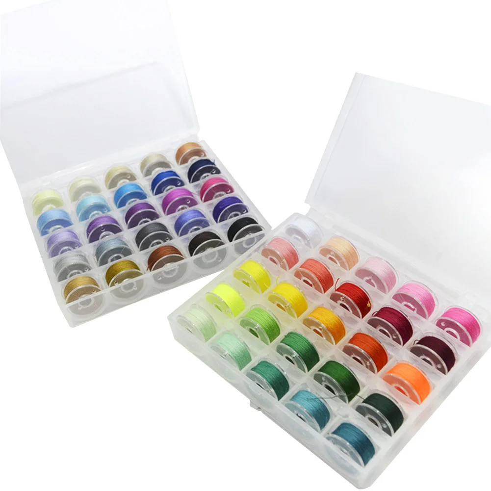 36 50 Bobbins Box Packed Home Assorted Color Measuring Tape Sewing Thread Set Universal Lint Free DIY Scissor Craft For Brother