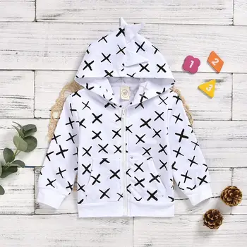 

Baby Boys Girls Cotton Long sleeve zipper hoodies spring autmn coat fashion jacket for boys 6M-3T