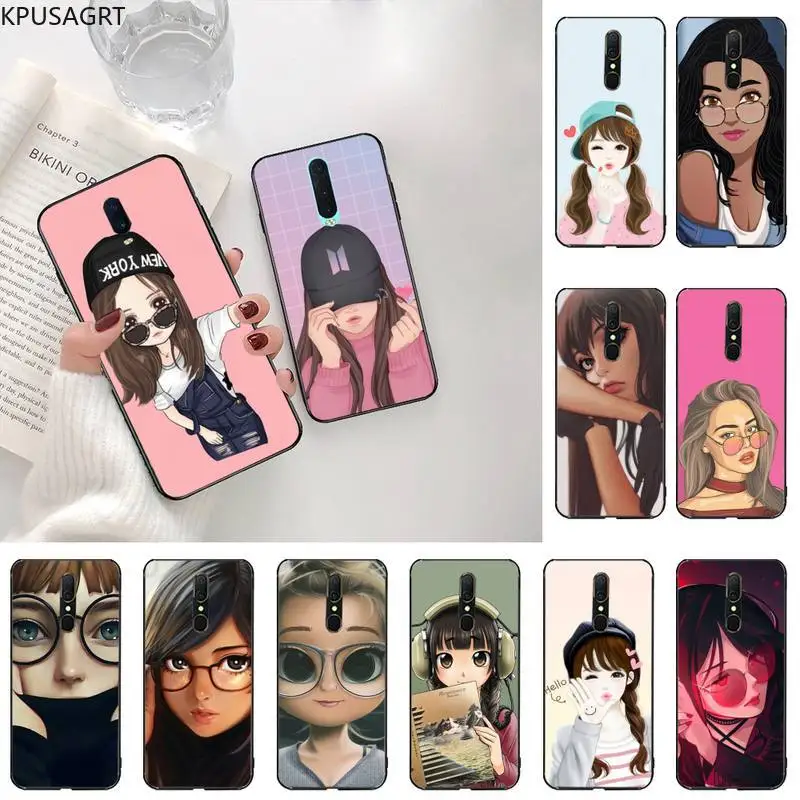 Anime art girl Soft Phone Case Cover For Oppo A5 A9 2020 Reno2 z Renoace 3pro A73S A71 F11 | Мобильные телефоны и