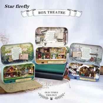 

Box Theatre Dollhouse Furniture Miniature Dollhouse Toy DIY mini Furnitures LED Light Toys for Children girlfriend Gift