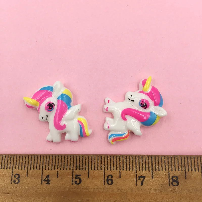 100Pcs Resin Kawaii Colorful Unicorn Flatback Cabochon Stone Scrapbooking DIY Embellishments Crafts Decoration Parts Wholesale - Цвет: 7