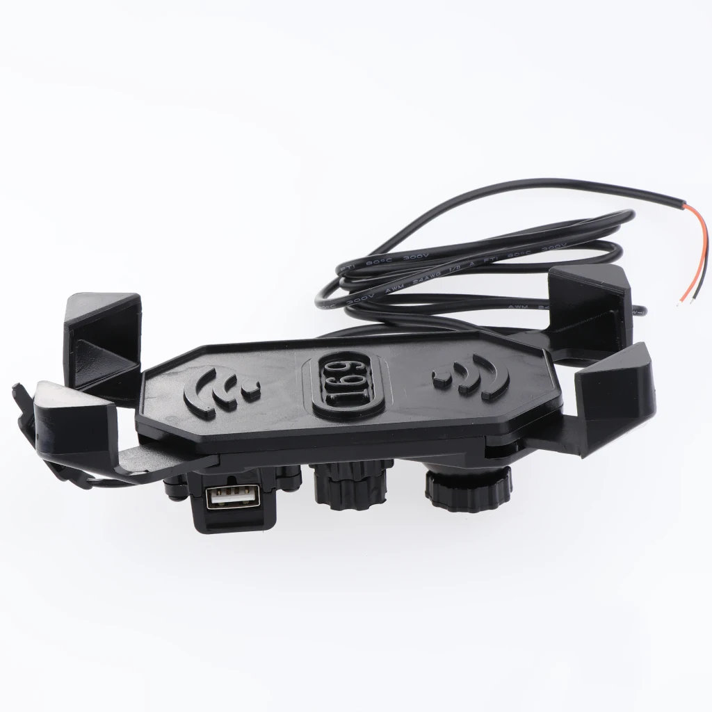 Bicycle Motorcycle Phone Mount Holder,  Bike Cell Phone Grip Stand Holder Shockproof with USB Interface