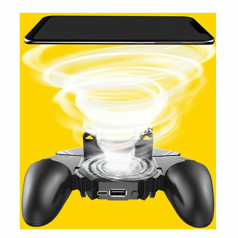  AK77 Gamepad for PUBG Helper Mobile Phone Gamepade Radiator Handle Water-Cooled Fan Six Fingers PUG