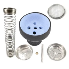 Серебро из нержавеющей стали для кальяна металлический экран наргиле шланг пружина для кальян наргиле древесный уголь полка Натуральная глина кальян чаша