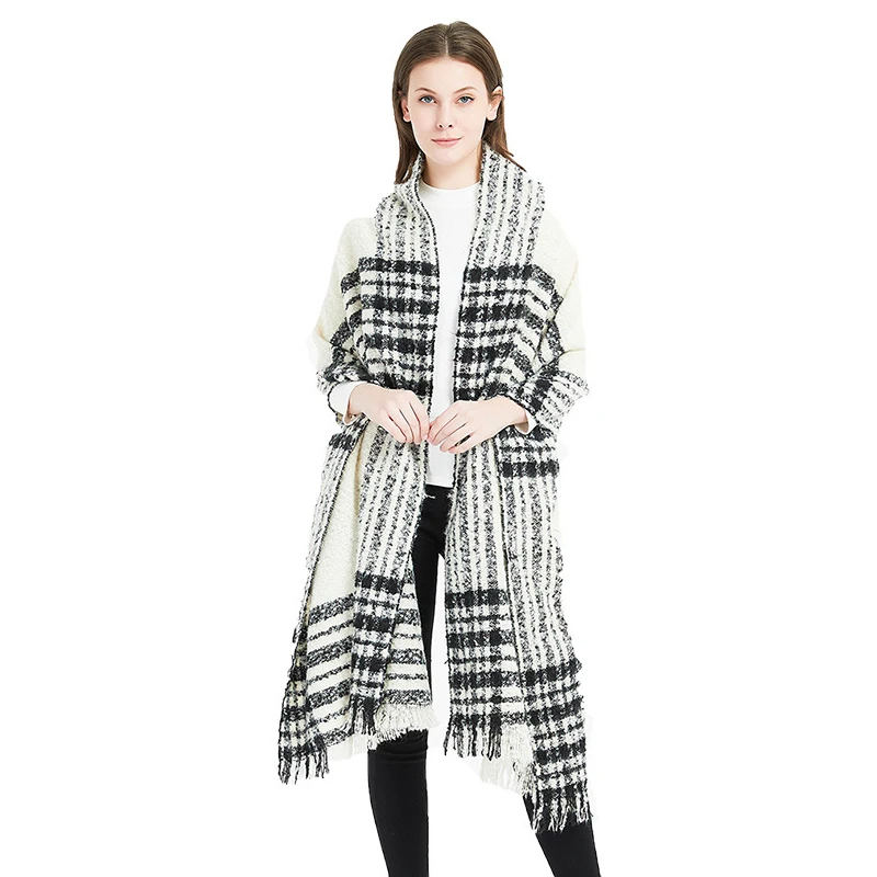 

Winter Scarf Women Cashmere Scarves Wide Lattices Long Shawl Wrap elegant Ladies Blanket Warm Tippet wholesale