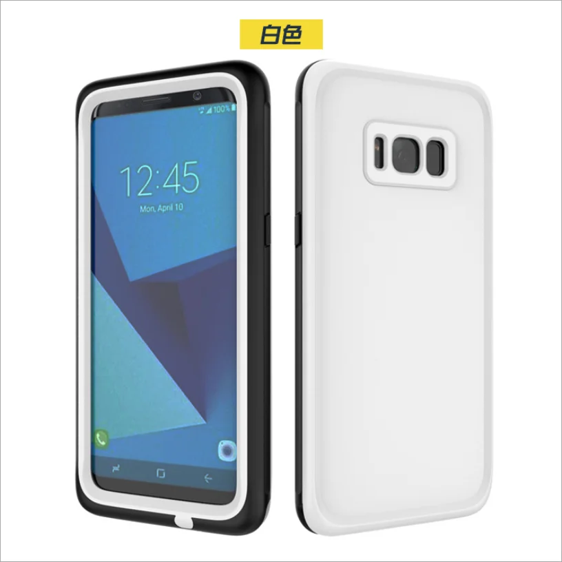 Белый Waterproof Swim Motion Anti-fall Telefone movel Case For samsung galaxy A50 A70 A40 A20 Note 8 9 10 S8 S9 S10 plus phone caser - Цвет: Белый