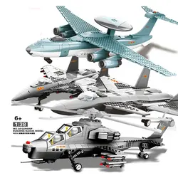 Автомобиль ВВС, совместимый с военном спецназ, вертолет, истребитель, армейский военный самолет, модель, строительные блоки, игрушки