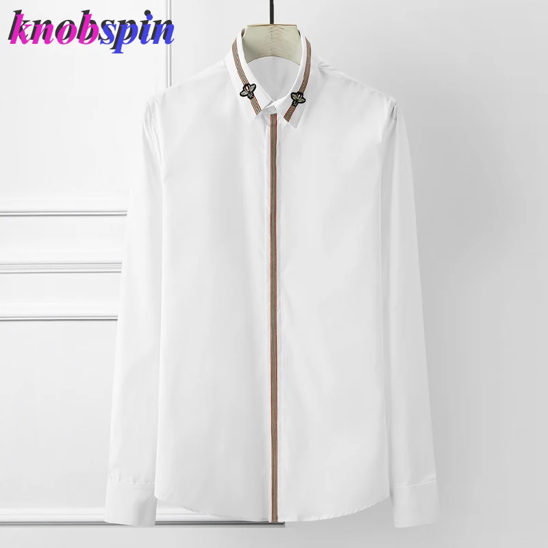 Повседневная мужская рубашка с длинными рукавами, фирменный дизайн, высокое качество, деловые мужские рубашки, тонкие мужские рубашки, большие размеры 4XL