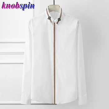 

Casual Long sleeve Shirt men Brand design high quality Business male dress shirts Slim Social Camisas masculina Plus size 4XL