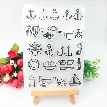 

11*16cm Marine rudder Transparent Clear Stamps / Silicone Seals Roller Stamp for DIY scrapbooking photo album/Card Making