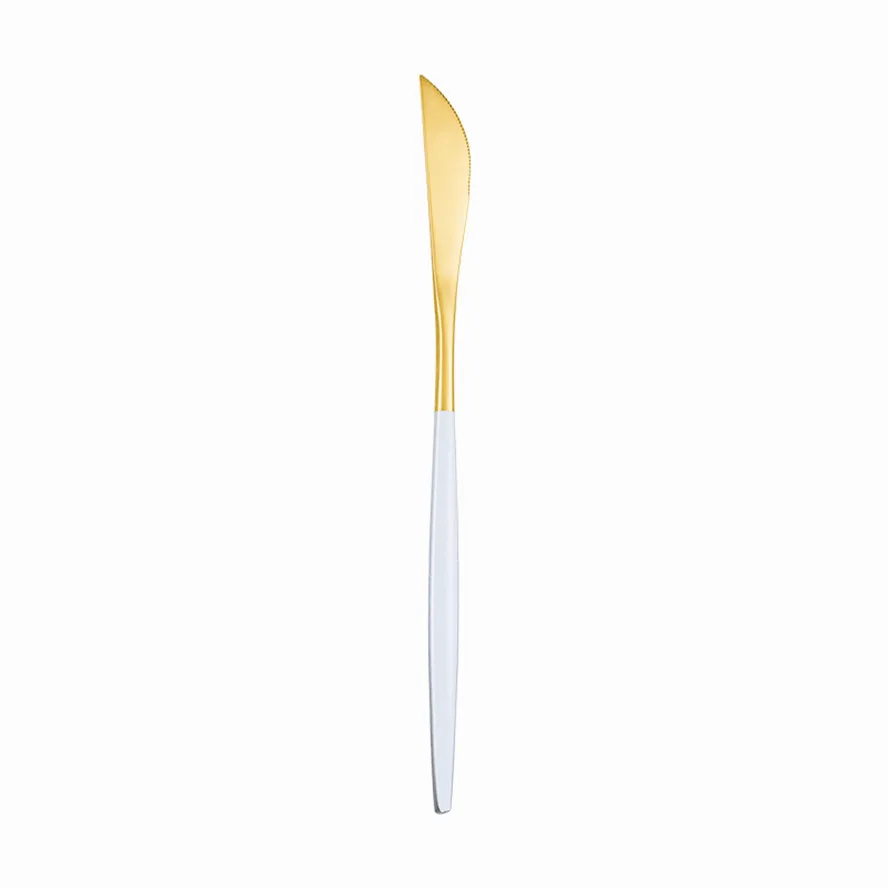 White Gold Cutlery Set Kitchen Dinnerware Silverware 18/10 Stainless Steel Knife Fork Spoon Set Tea Spoon Tableware cutlery set stainless steel cutlery set
