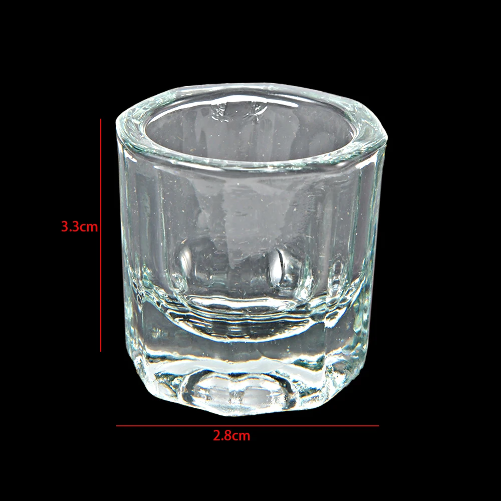 2PCS Crystal Glass Acrylic Acrylic Powder Liquid Nail Cup Dappen Dish Lid Bowl Cup Holder Equipment Nail Tools nail tools