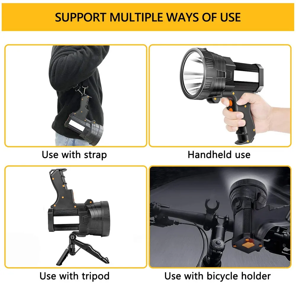 Powerful LED Flashlight Portable XHP50.2 Torch Rechargeable Searchlight Mountable Bracket Spotlight Waterproof Fishing Light Powerful LED Flashlight Portable XHP50.2 Torch Rechargeable Searchlight Mountable Bracket Spotlight Waterproof Fishing Light