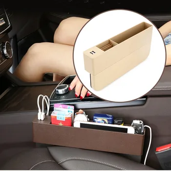 

car seat organizer Multi-function Storage Box Leather Box Car Change t Slit Storage Box органайзер в машину