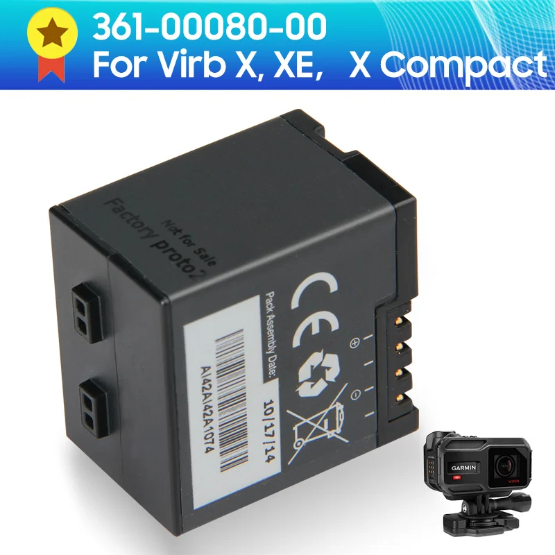 

Replacement Battery For Garmin Virb X Compact VIRB XE 100% Original Hot Sale New 980mAh Batteria sostitutiva Garmin 361-00080-00