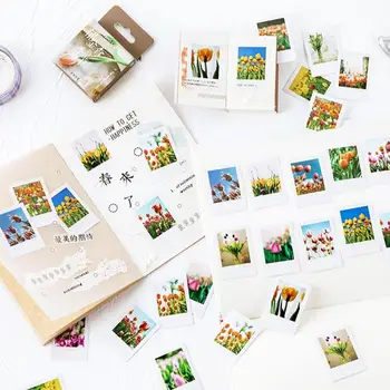 

46pcs/lot Tulip Flowers Season Stationery Stickers Sealing Label Travel Sticker DIY Scrapbooking Diary Planner Albums Decoration