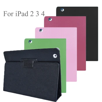 

360 Full Cover Case For IPad 2 3 4 Case Hard PU Smart Magnetic Fold Flio Shell Holder Shockproof Funda For IPad 3 4 2 Case Skin
