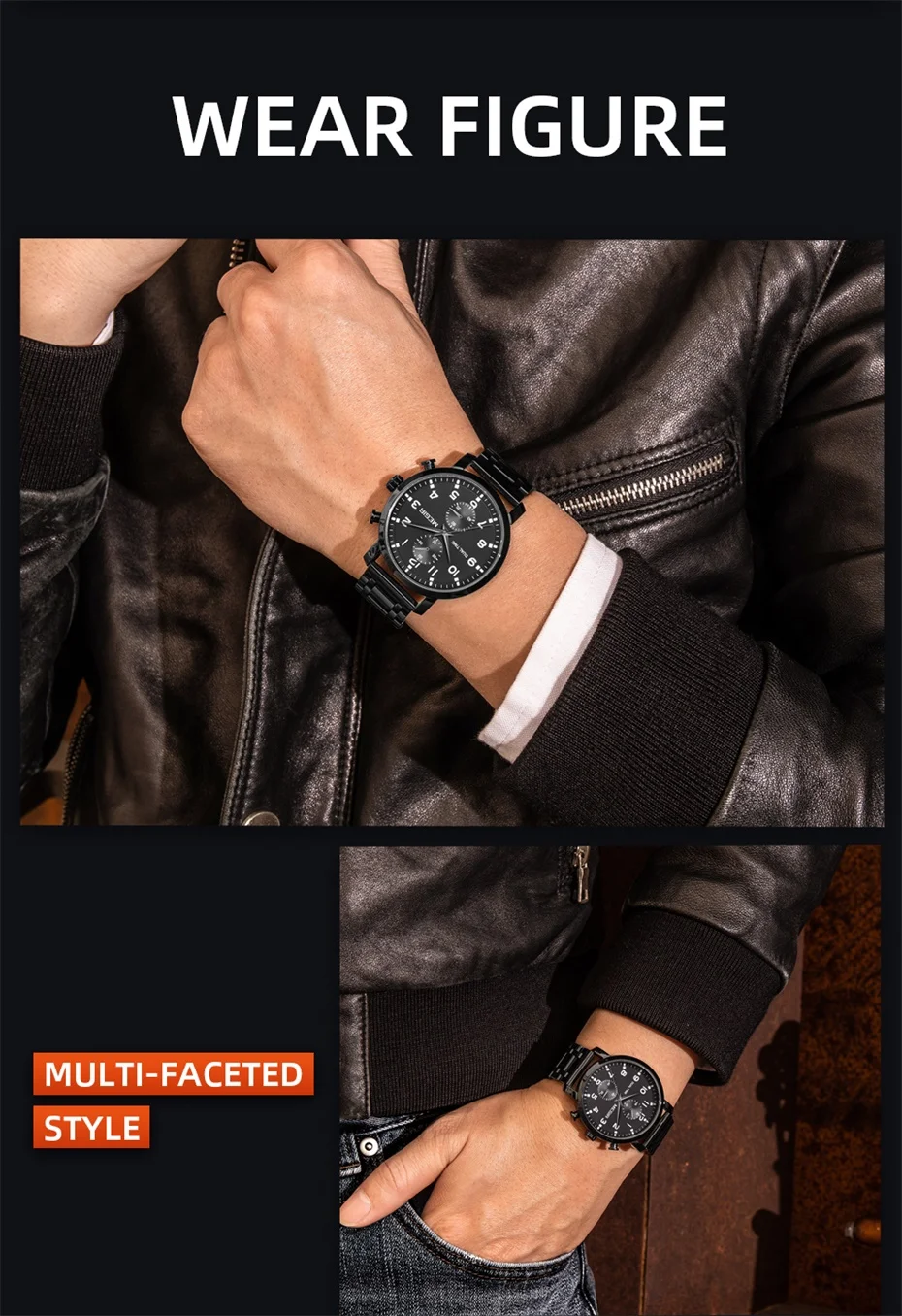 multi-função dial à prova dwaterproof água cronógrafo
