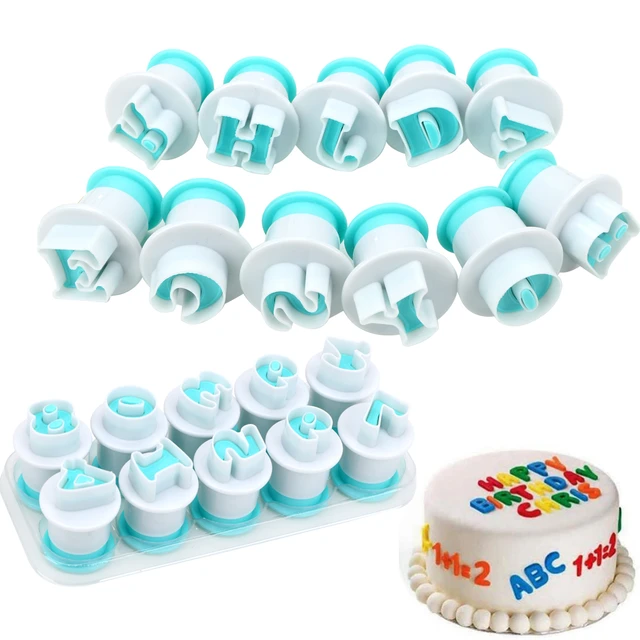 Alphabet Letters Molds, 26pcs Plunger Cutters, Lower-case Fondant Letter Cutters, Fondant Cake Biscuit Mold, Cake Decorating Tool, Cookie Stamp