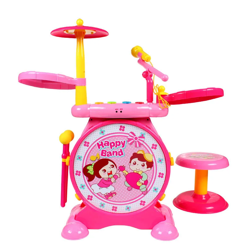 

Polaroid CHILDREN'S Jazz Drum Kit Electronic Keyboard Baby Jazz Drum GIRL'S And BOY'S Knock Percussion Instrument 3-6-Year-Old M