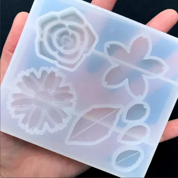 

Flower and Leaf Silicone Mold Assortment Sakura Daisy Soft Mould Floral Clear Mold for UV Resin Epoxy Resin Crafts