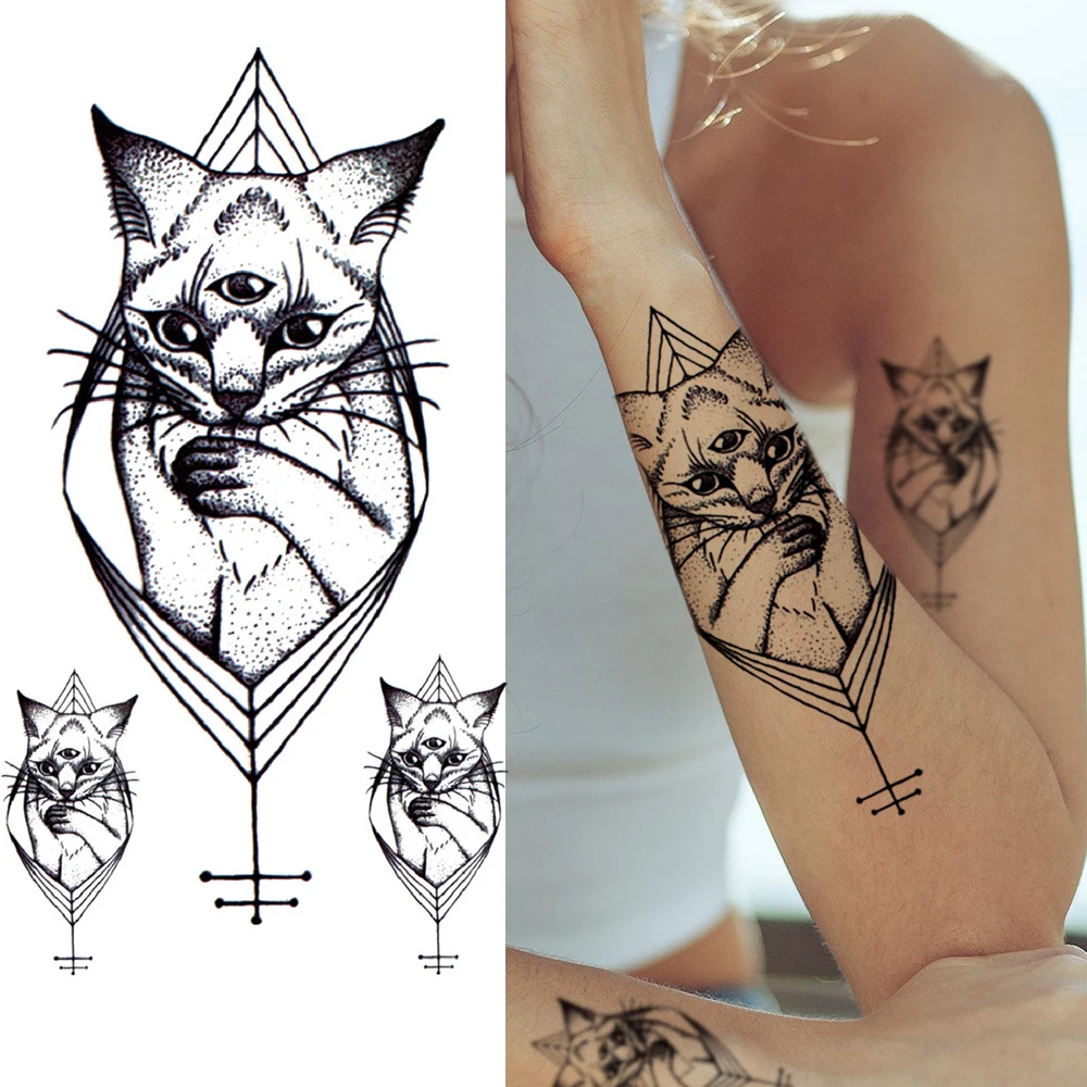 Realistic Dragon Fake Tattoo Stickers For Men Boys Kids 3D Fierce Wolf Eagle Temporary Tattoos Mermaid Cat Washable Tattos tattoo sticker temporary tattoos