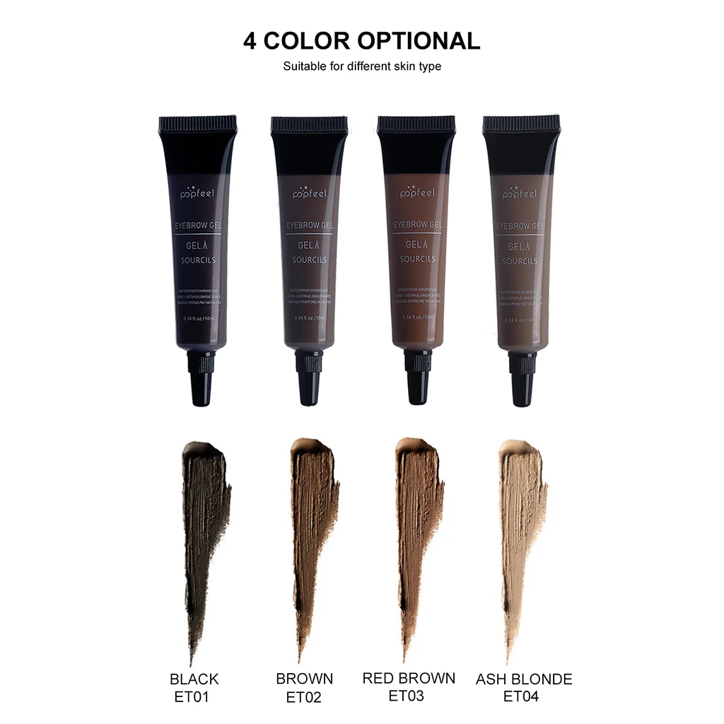 1 Piece Waterproof Eyebrow Mascara Brow Dye Tint Natural Eyebrow Gel Brow Enhancer Cream, Black / Brown / Red Brown / Ash Blonde