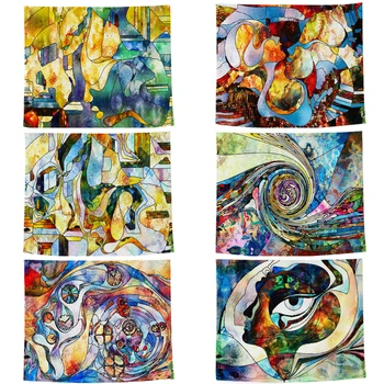 

Psychedelic Abstract Print Wall Hanging Tapestry Polyester Art Blanket Background Cloth Mat Home Decoration