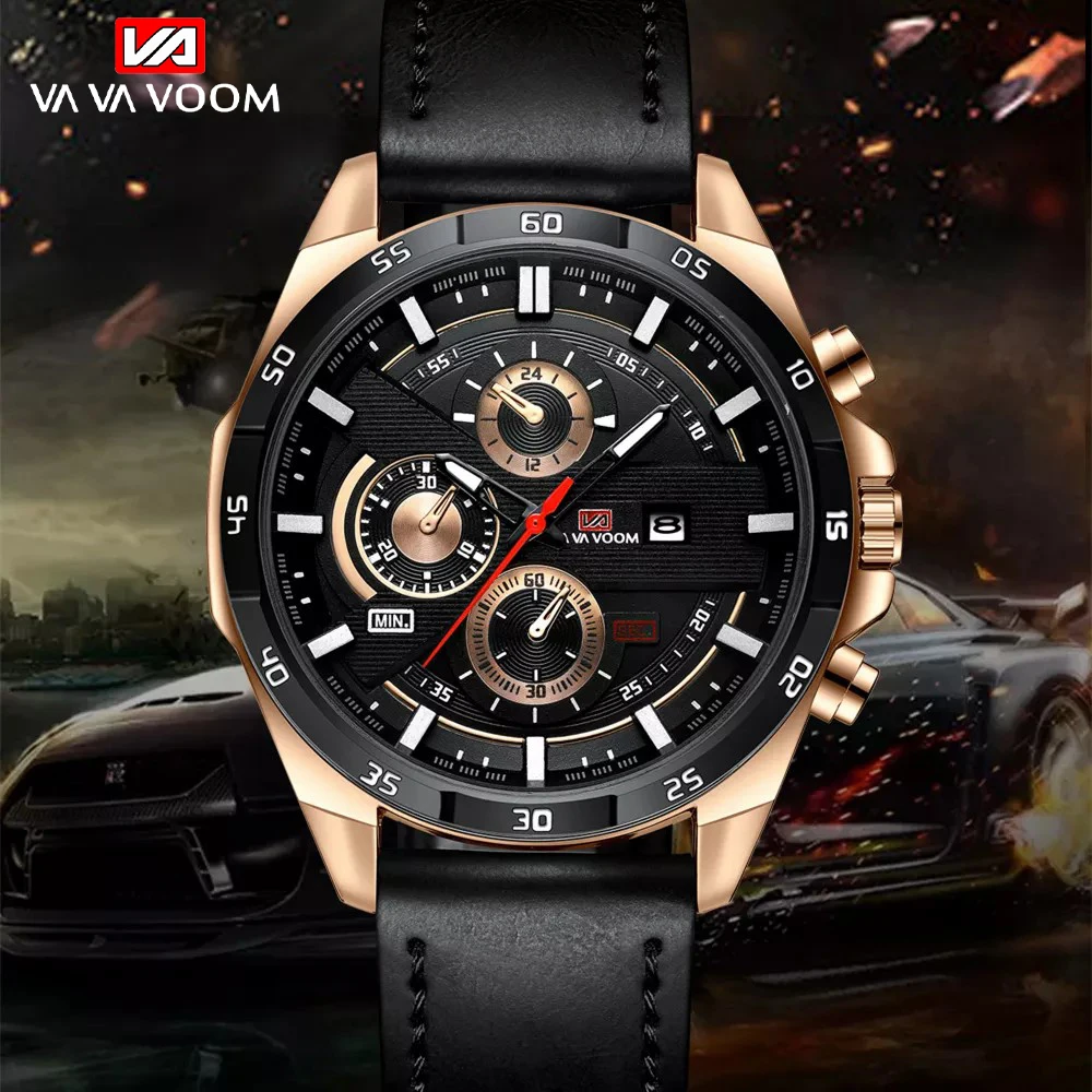 Branded Sports Men Watch Calendar Quartz Wrist Watches For Man Leather Strap Male Fashion Clock relogio masculino reloj hombre