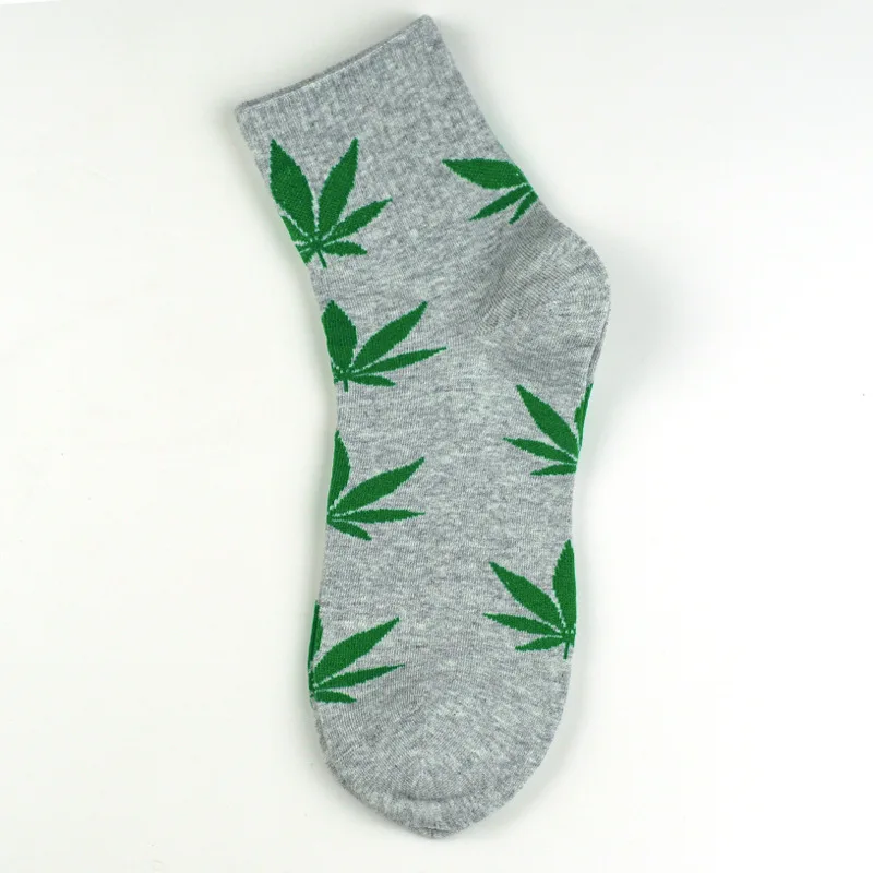 Street style fun weed pattern hip hop unisex socks high quality skateboard Korean style fashion man socks happy woman socks - Цвет: 10