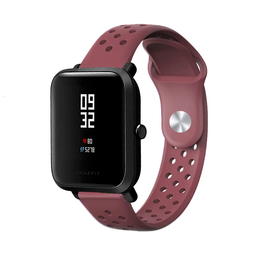 Коричневый 20 мм силиконовый смарт-спортивный ремешок для часов Amazfit Bip, сменный Браслет для Huami Amazfit Bip, Молодежные аксессуары, ремешок для часов - Цвет: Коричневый