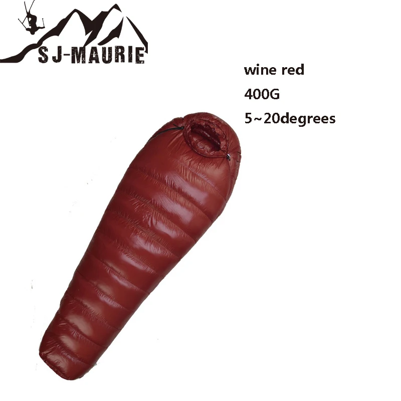 wine red400g Утиный пух, теплый спальный мешок для кемпинга, стильный конверт, для туристов, водонепроницаемый, для мам, для путешествий, для сна, для взрослых, спальные мешки - Цвет: wine red400g