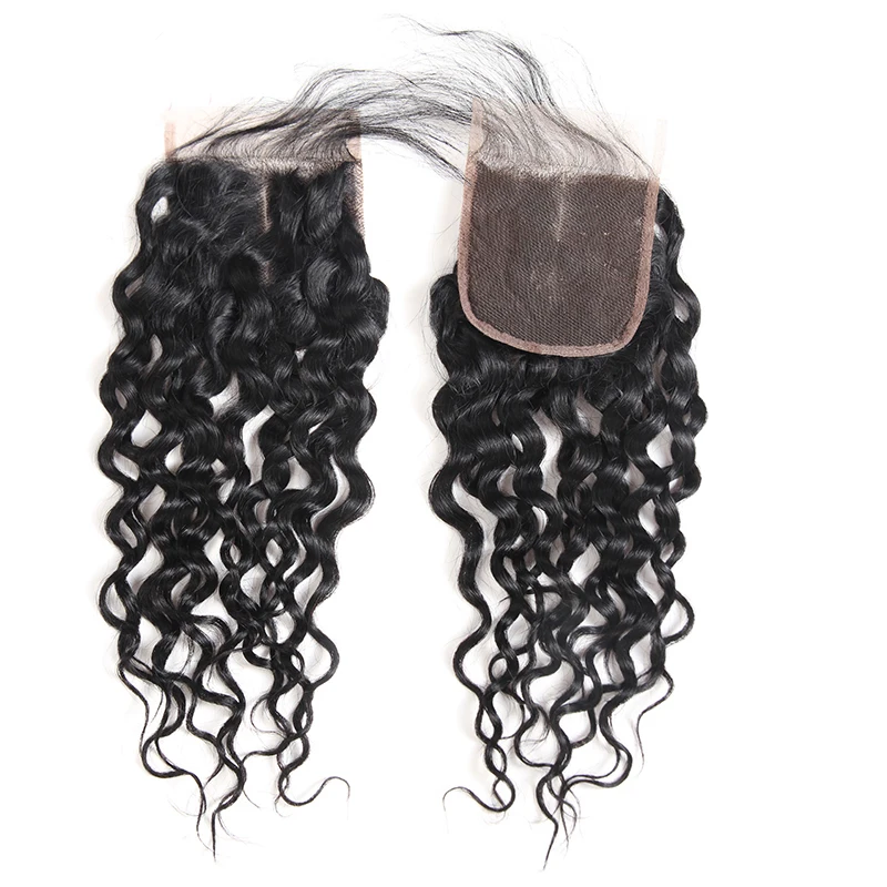 Onda de Água do Cabelo Fechamento do Laço Pacotes com 5x5 Humano Transparente Rendas Frontal Ali Rainha Brasileira Remy Cabelo Natural 3 hd 13x4 6 Cheap Pacotes com 34 com fecho