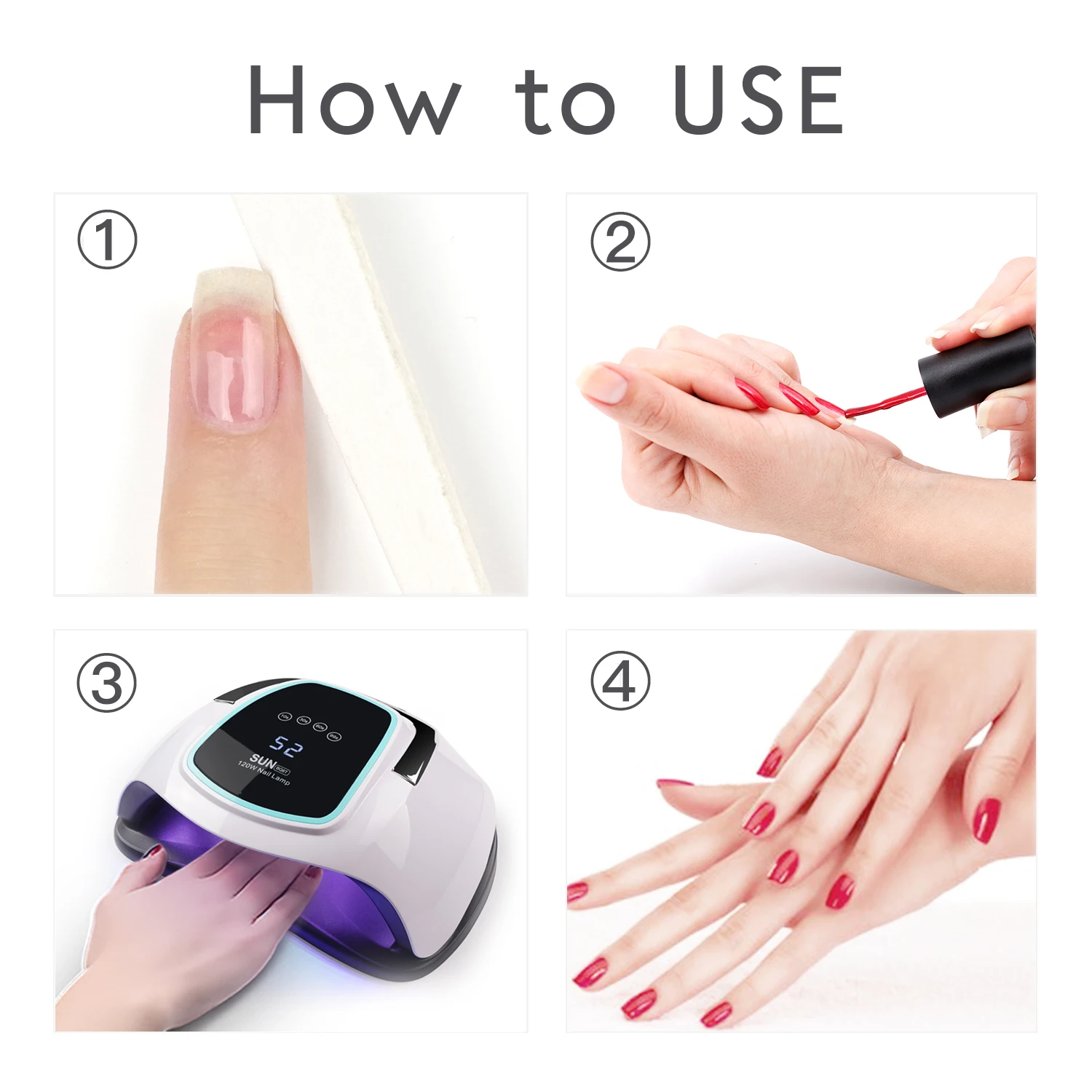 SUN BQ6T 72W Nail Lamp Drying for Gel Varnish UV LED Lamp for Nails Dryer Drying for Manicure Gel LCD Screen Nail Dryer