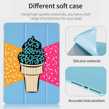 

For iPad Mini 1 2 3 Cases iPad Case Cartoon Food Soft Silicone Back Coque Protective Covers iPad 7th Generation Case Pro 11 2020