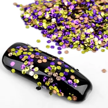 

2g/box 12type Colorful Embossed Hexagon Ultrathin Nail Sequins Nail Art Powder Paillette Glitter UV Nail Decoration Tips Set Kit