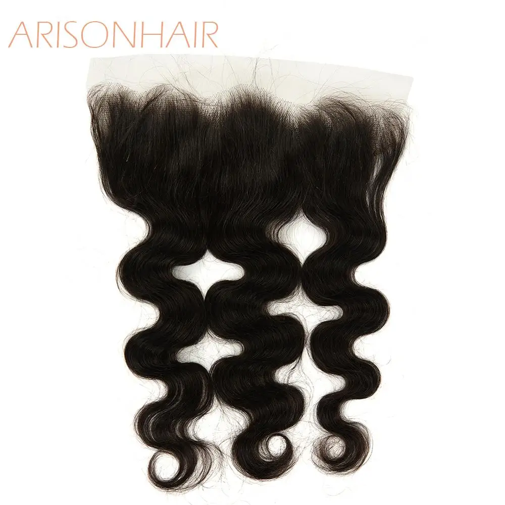 Hd laço frontal 13x4 onda do corpo laço suíço cabelo humano frontals transparentes cor natural beleza brasileira para sempre remy cabelo