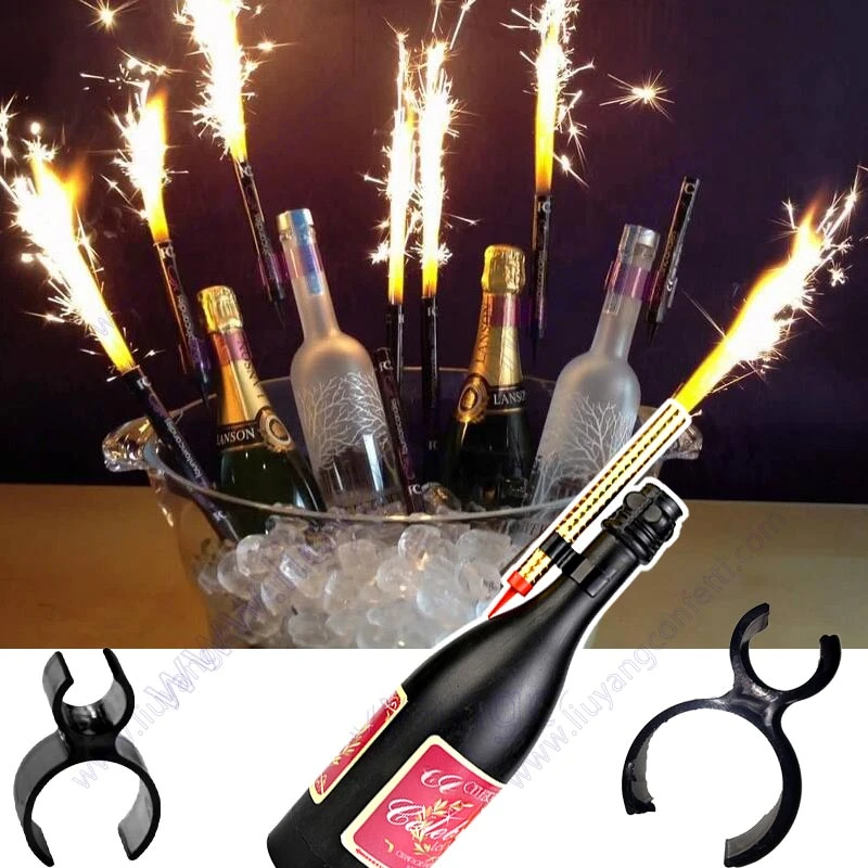 Single Champagne Bottle Birthday Candle Sparkler Firework Safety Ice Fountain Plastic Clip Holder Night Club Cake Party Wedding Candles Aliexpress
