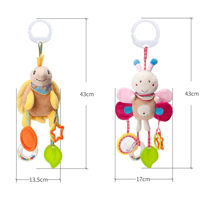 Good Quality Newborn Baby Rattles Plush Stroller Cartoon Animal Toys Baby Mobiles Hanging Bell Educational Baby Toys 0-24 Months 3