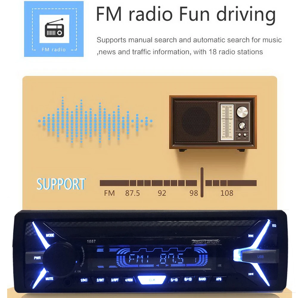 3,5 дюймов Съемная панель AM FM TF/USB Aux-In-Dash RDS+ 1 Din автомагнитола 12 В MP3-плеер Стерео Bluetooth громкой связи