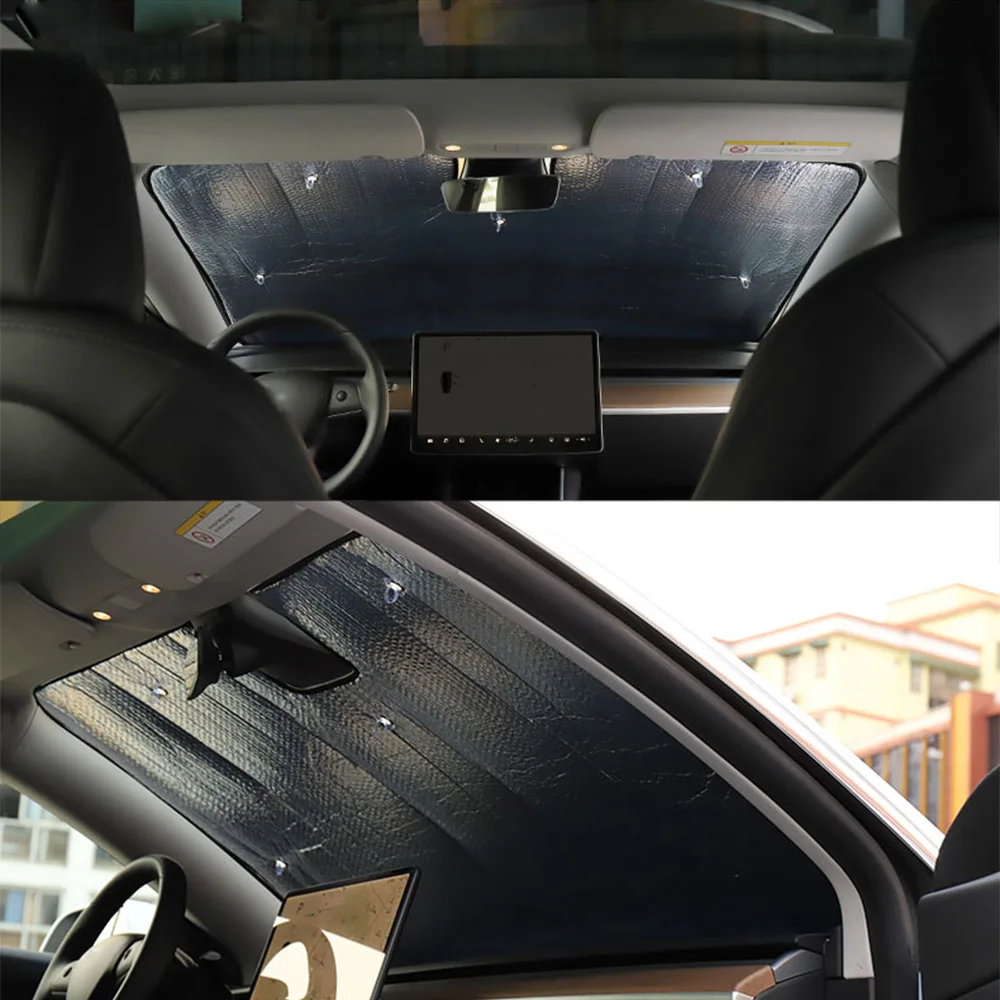 Car Windscreen Front Windshield Sunshade Auto Sun Shade For Tesla Model 3 Car Styling