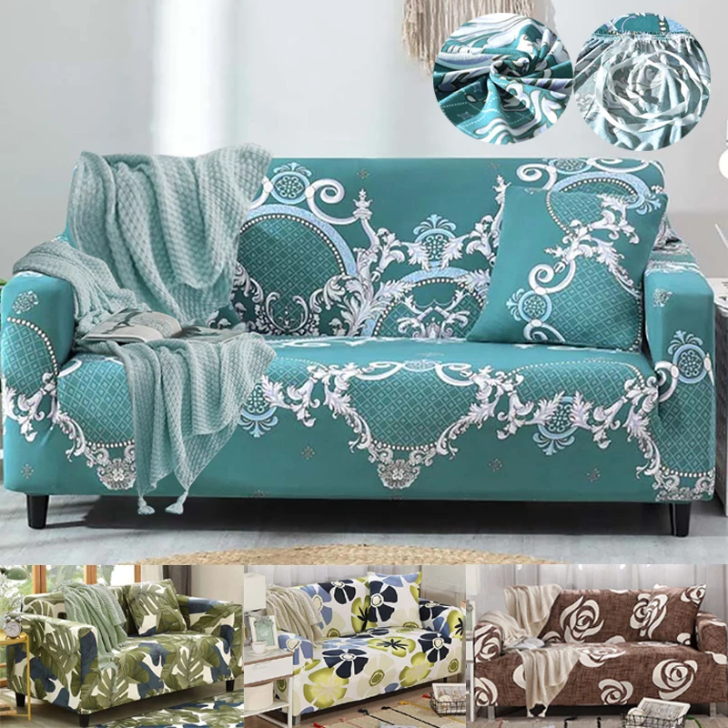 

5 colors Printed Stretch Sofa Cover Slipcover Four Season Furniture Protector Polyester Loveseat Couch Cover 1/2/3-seater