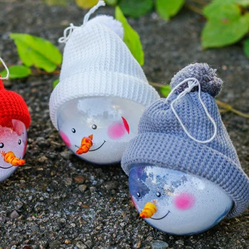 

Snowman Crystal Ball Christmas Tree Hanging Toy Doll Gadget Knitted Hat Wedding Xmas Show Window Decoration Xmas New Year Decor