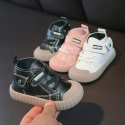 Les garçons et Les Filles Plus Velours En Cuir Chaussures 2022 Hiver Enfants Rembourré Doux Enfant En Bas Âge Chaussures 1 2 3 Enfants Deux Coton Bottes Courtes 5 