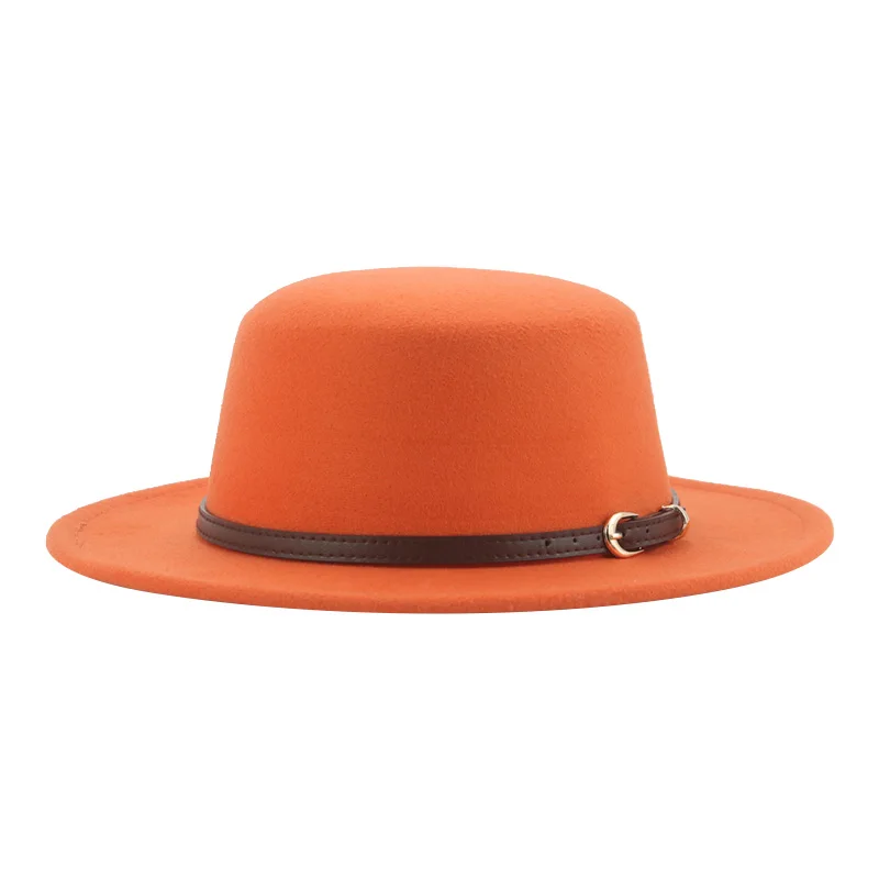 red bottom fedora hat Fedoras for Women Winter Hats Male Felt Accessories Woemn Fedora Flat Top Hat Solid Fashion Jazz Men Hat 2021 Sombreros De Mujer classic fedora Fedoras