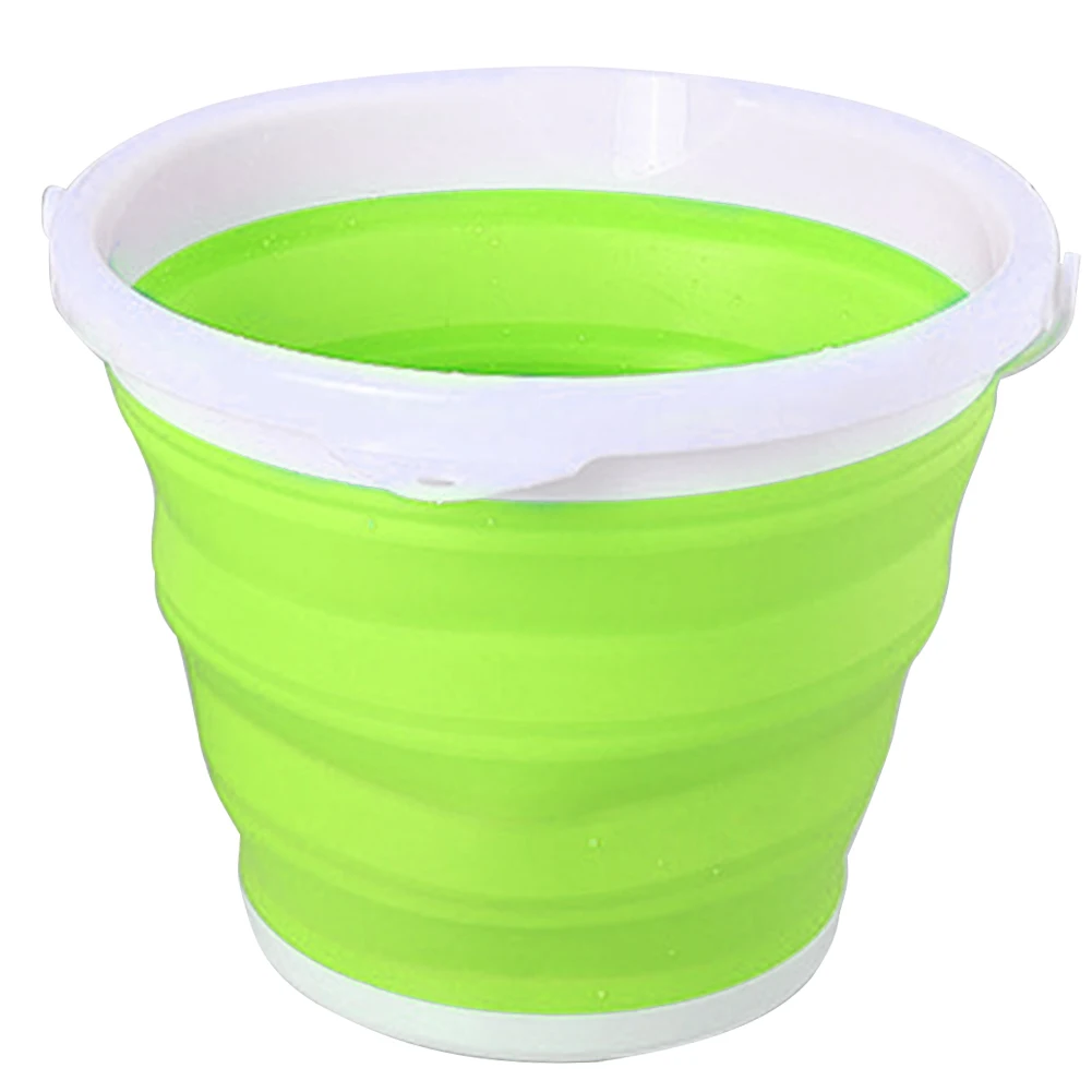 green-10L Автомобильный контейнер для улицы, портативное ведро для хранения дома, для кемпинга, прочный крючок, дизайн, для рыбалки, складной, для воды, для пеших прогулок, многофункциональный - Цвет: green-10L